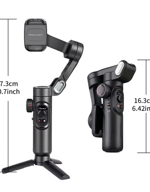 Load image into Gallery viewer, AOCHUAN 3-Axis Handheld Gimbal Stabilizer for Smartphone with Fill Light for Iphone Android Face Tracking Tiktok Vlog Smart XE
