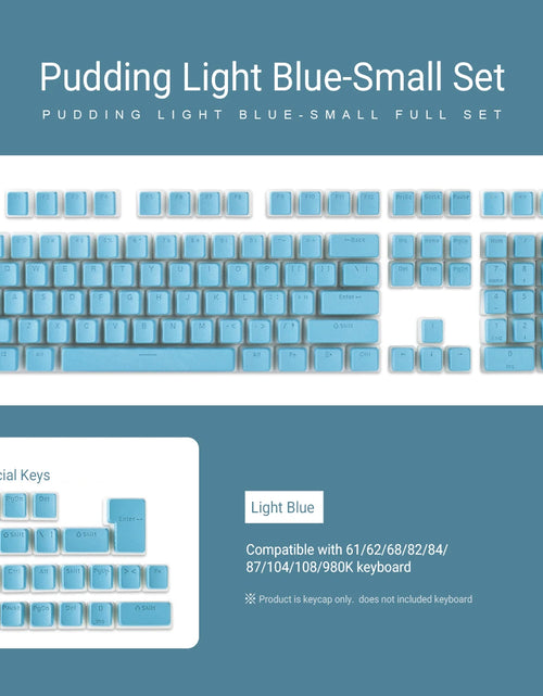 Load image into Gallery viewer, 129 Keys Pudding Keycaps OEM Profile PBT Double Shot Keycap for Mx Switch Mechanical Keyboard ISO Layout RGB Backlit Key Caps
