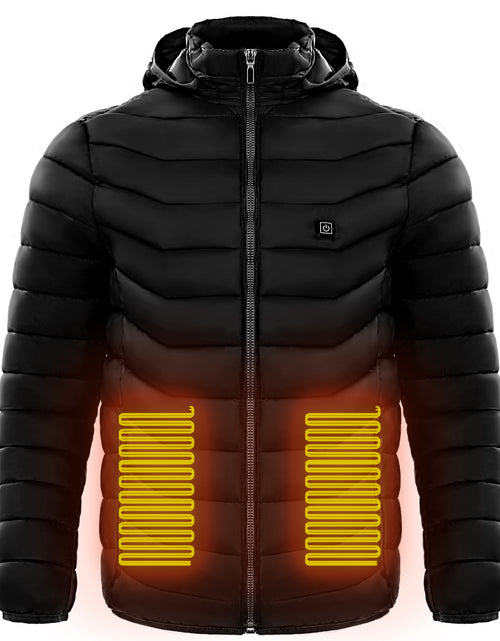 Load image into Gallery viewer, Men Heated Puffer Jacket Electric Heating Coat Insulated Hood Windbreaker
