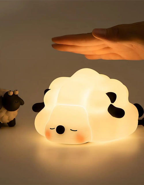 Load image into Gallery viewer, LED Night Lights Cute Sheep Panda Rabbit Silicone Lamp USB Rechargeable Timing Bedside Decor Kids Baby Nightlight Birthday Gift
