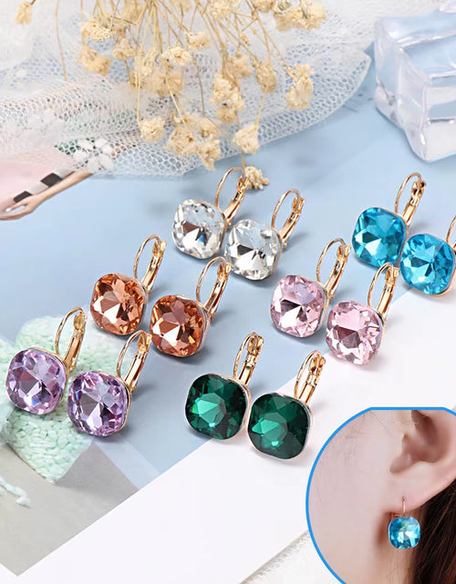 Load image into Gallery viewer, Square Shiny Pendant Earrings Multicolor Wild Earrings Elegant Simple Wedding Earrings Women Girls Jewelry
