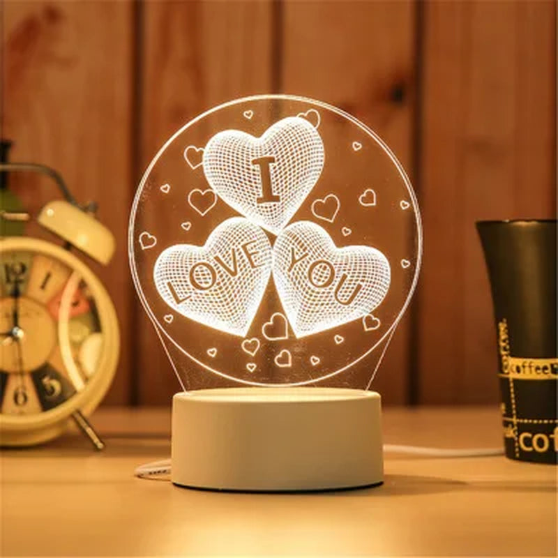 Cartoon 3D Novelty Light LED Lights Kids Baby Children Bedroom 3D Lamp LED Lights Soft Light Birthday Gifts Night Lamps