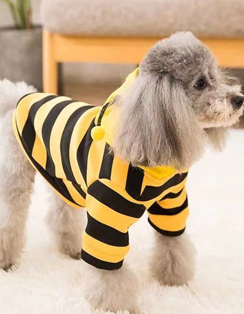 Load image into Gallery viewer, Pet Bee Halloween Costume Dog Hoodies Cat Holiday Cosplay Warm Clothes Puppy Cute Hooded Coat Christmas Outfits for Cat and Small Dogs (Yellow, X-Large)
