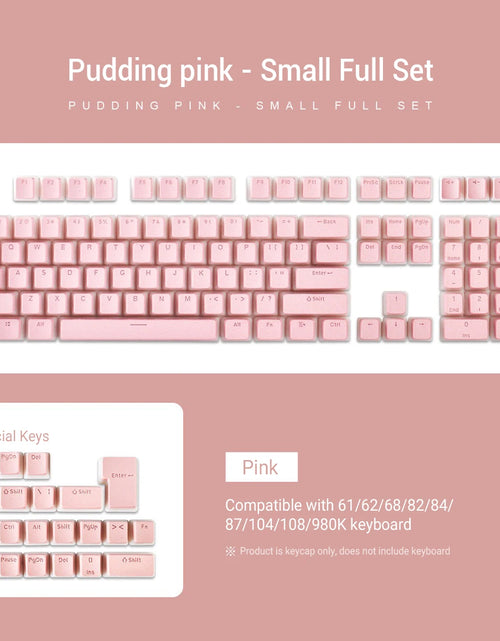 Load image into Gallery viewer, 129 Keys Pudding Keycaps OEM Profile PBT Double Shot Keycap for Mx Switch Mechanical Keyboard ISO Layout RGB Backlit Key Caps
