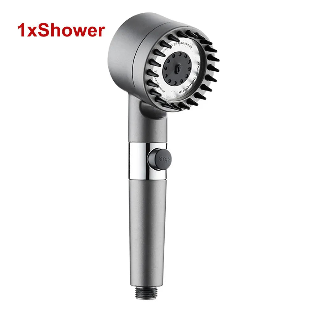 High Pressure Showerhead 4 Modes Water Saving Pressurized Shower Head Massage and Skin Beauty Multifunctional Shower Head