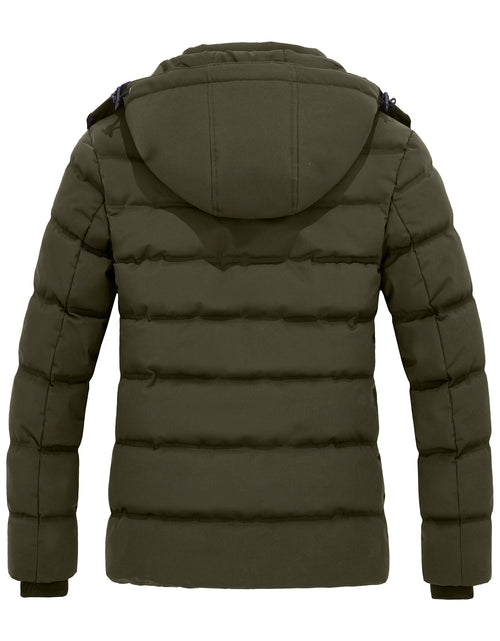 Load image into Gallery viewer, Women&#39;S Winter Coat Quilted Puffy Coats Puffer Jacket Parka with Hood Army Green L
