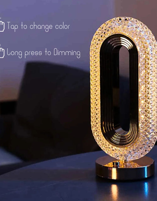 Load image into Gallery viewer, Modern Luxury Oval USB Rechargeable Crystal Table Lamp Living Room Bedroom Bedside Creative Decoration Atmosphere Night Light
