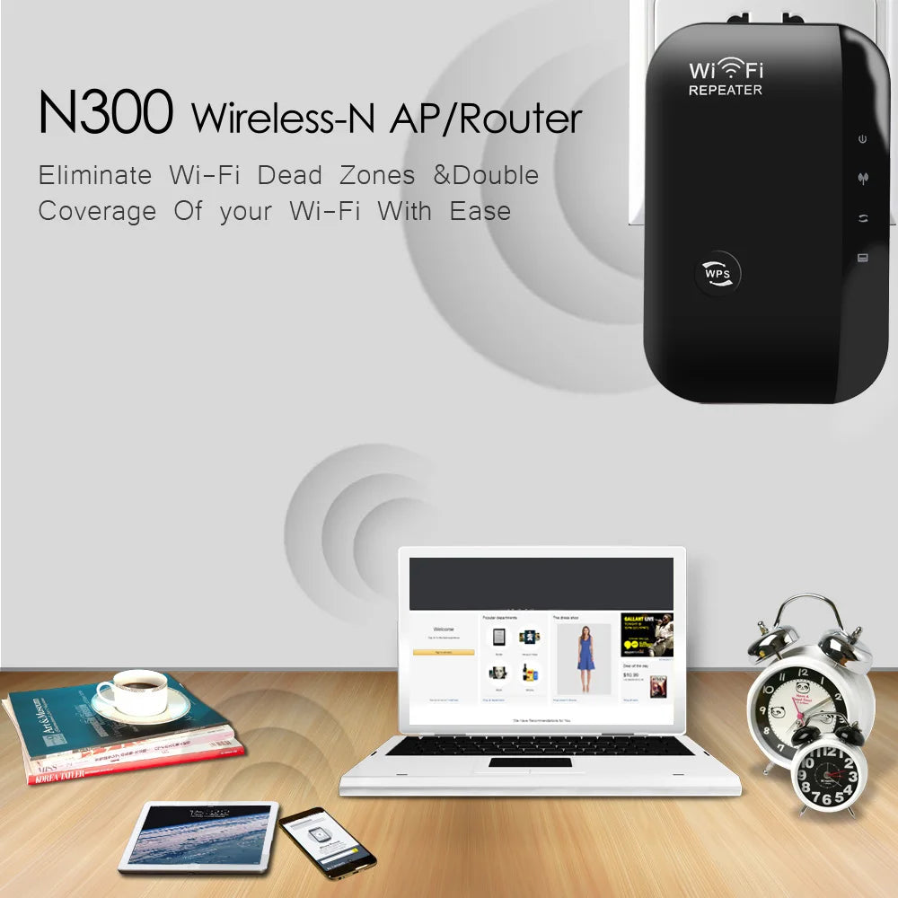 Wifi Signal Booster Wireless Wifi Repeater 300Mbps Range Extender 802.11N/B/G Network Wifi Router for Home Office Enterprise