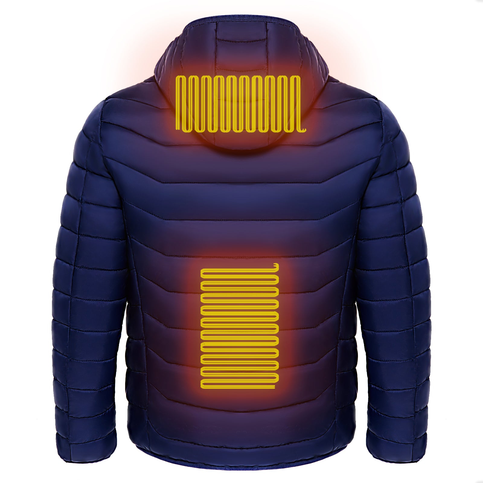 Men Heated Puffer Jacket Electric Heating Coat Insulated Hood Windbreaker