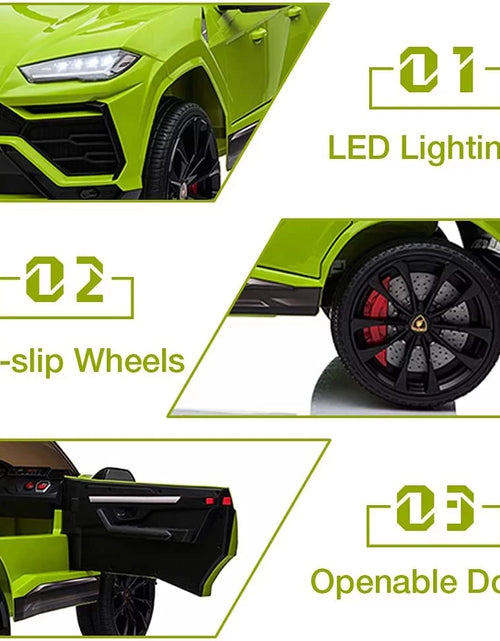 Load image into Gallery viewer, Lamborghini Urus 12V Electric Powered Ride on Car Toys for Girls Boys, Yellow Kids Electric Vehicles Ride on Toys with Remote Control, Foot Pedal, MP3 Player and LED Headlights, CL61
