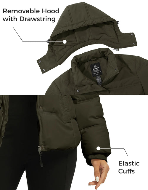 Load image into Gallery viewer, Women&#39;S Winter Coat Quilted Puffy Coats Puffer Jacket Parka with Hood Army Green L
