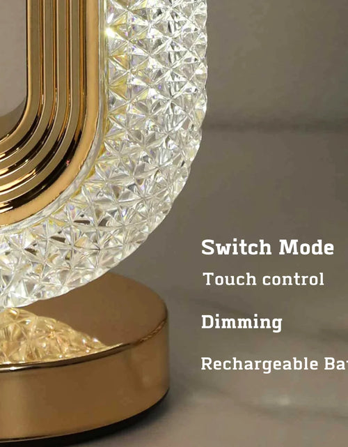 Load image into Gallery viewer, Modern Luxury Oval USB Rechargeable Crystal Table Lamp Living Room Bedroom Bedside Creative Decoration Atmosphere Night Light
