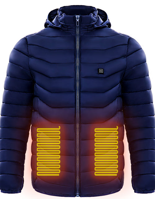 Load image into Gallery viewer, Men Heated Puffer Jacket Electric Heating Coat Insulated Hood Windbreaker
