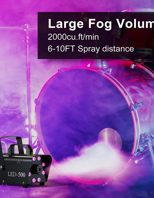 Load image into Gallery viewer, Halloween Smoke Machine, Fog Machine Indoor- 3 Stage LED Lights with 13 Colors &amp; Strobe Effect, with Receiver and Wireless Remote Controls, 4.18 Pounds
