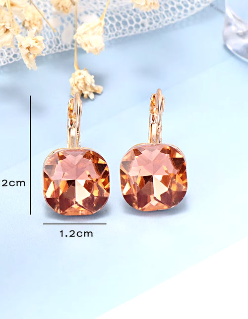 Load image into Gallery viewer, Square Shiny Pendant Earrings Multicolor Wild Earrings Elegant Simple Wedding Earrings Women Girls Jewelry
