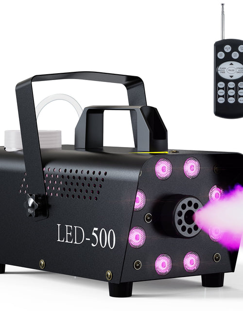 Load image into Gallery viewer, Halloween Smoke Machine, Fog Machine Indoor- 3 Stage LED Lights with 13 Colors &amp; Strobe Effect, with Receiver and Wireless Remote Controls, 4.18 Pounds
