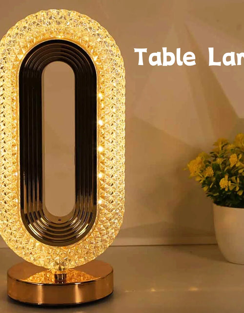 Load image into Gallery viewer, Modern Luxury Oval USB Rechargeable Crystal Table Lamp Living Room Bedroom Bedside Creative Decoration Atmosphere Night Light
