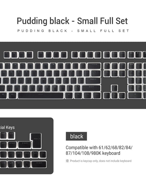 Load image into Gallery viewer, 129 Keys Pudding Keycaps OEM Profile PBT Double Shot Keycap for Mx Switch Mechanical Keyboard ISO Layout RGB Backlit Key Caps
